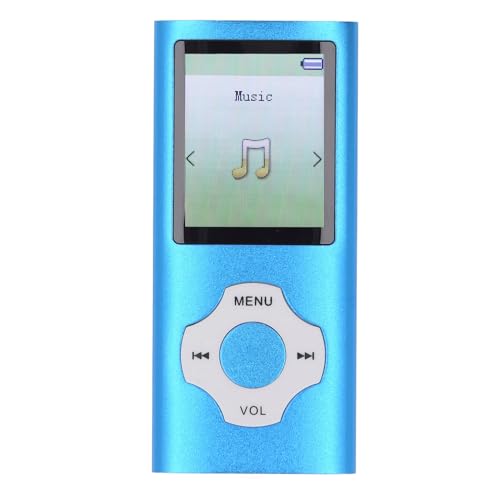 MP3-Player, 1,8-Zoll-Bildschirm-Musik-Player mit 68 GB Speicherkarte, Unterstützt 128 GB, Tragbarer Sport-Musik-Player Zum Lernen, HiFi-Stimme, Stilvolles Aussehen (Blue) von Asixxsix