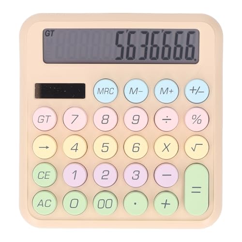 Taschenrechner Im Mechanischen Tastaturstil mit 28 Tasten, 12-stelliger Dual-Power-Retro-Rechner mit LCD-Display, Tragbarer Tischrechner für Büro, Zuhause und Schule von Asixxsix