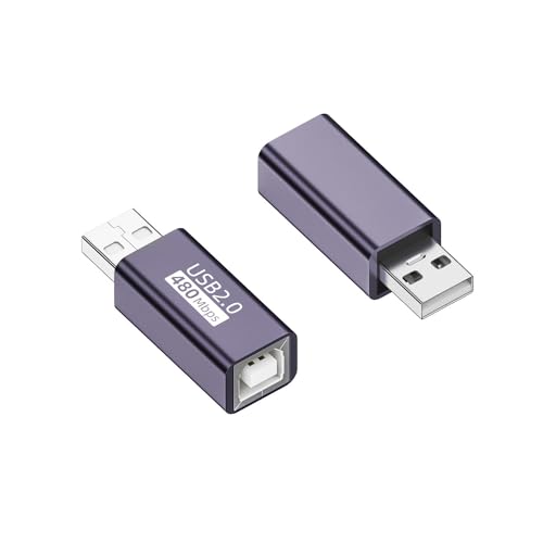 Askoppo USB-A-Stecker auf MIDI-Buchse-Adapter,USB auf USB B Druckeradapter für Drucker MIDI E-Piano Synthesizer und mehr USB Gerät/Laptop (2 Stück) von Askoppo