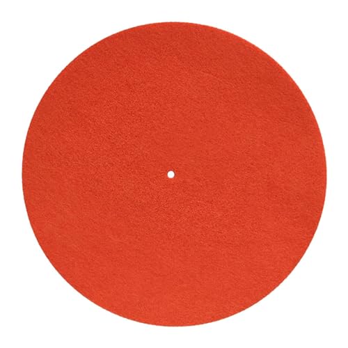 AsrMyjcx Plattenspieler-Plattentellermatte, Plattenspieler-Slipmat, Phonographenmatte, Schutzmatte für 12 Zoll große Schallplattenspieler, 3 mm, Slipmat für, Orange von AsrMyjcx