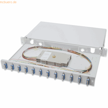 Assmann Spleißbox, 1U, Equipped 12xSC duplex, inkl. M 25 Schraube, OS2 von Assmann