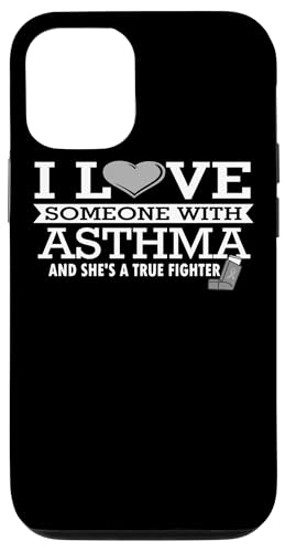Hülle für iPhone 12/12 Pro Inhalator-Geschenkband mit Aufschrift "I Love Someone" von Asthma Awareness