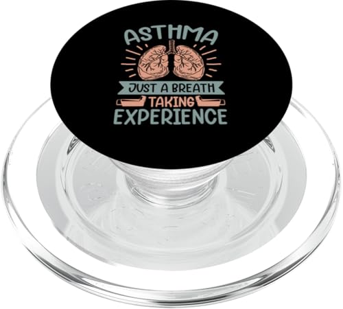 Lustiger Asthma-Inhalator Asthmatische Allergie Wortspiel PopSockets PopGrip für MagSafe von Asthma Just A Breath-Taking Experience