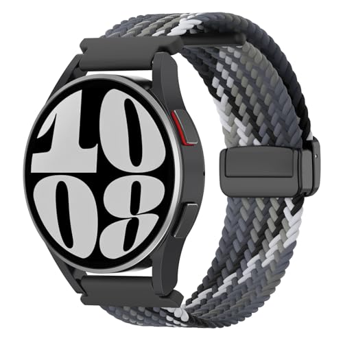 Astorgos Geflochtenes Armband Kompatibel mit Samsung Galaxy Watch 7 FE 6 5 4 Armband 40mm 44mm/6 4 Classic 43mm 47mm 42mm 46mm/5 Pro 45mm/3 41mm/Active, 20mm Elastisches Armband, Bunte Schwarz von Astorgos