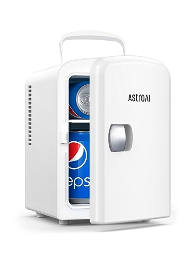AstroAI Mini Kühlschrank, 4 Liter Fridge 6 Dosen, Kleiner Kühlschrank mit 220V AC+12V DC Netzkabel für Autos, Büros, Schlafsäle und Kosmetik, Weiß AstroAI Mini Kühlschrank, 4 Liter Fridge 6 Dosen, Kleiner Kühlschrank mit 220V AC+12V DC Netzkabel für Autos, Büros, Schlafsäle und Kosmetik, Weiß von AstroAI