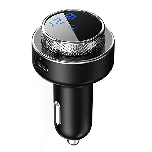 Auto Bluetooth Player, Bluetooth 5.0 Sender für Auto Bluetooth-Auto Freisprecheinrichtung Auto MP3 Player mit Ladegerät Stereo-Audio-Bluetooth-Empfänger Unterstützung TF-Karte/U-Disk,Schwarz von Asudaro