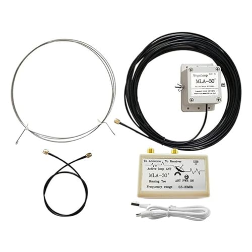 Asuinxurr -30+ Plus 0,5–30 MHz Aktive Ring-Empfangsantenne, SDR-Loop-Antenne, Rauscharm, Mittelkurzwellenradio, Kurzwelle, Langlebig, Einfache Installation (3,5 Mm) von Asuinxurr