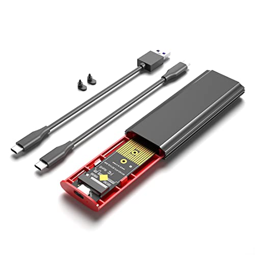 Asuinxurr M2 SSD NVME GehäUse M.2 auf USB 3.1 SSD Box Case für M.2 PCIe NVMe M Key 2230/2242/2260/2280 Werkzeugloser Adapter, Schwarz von Asuinxurr