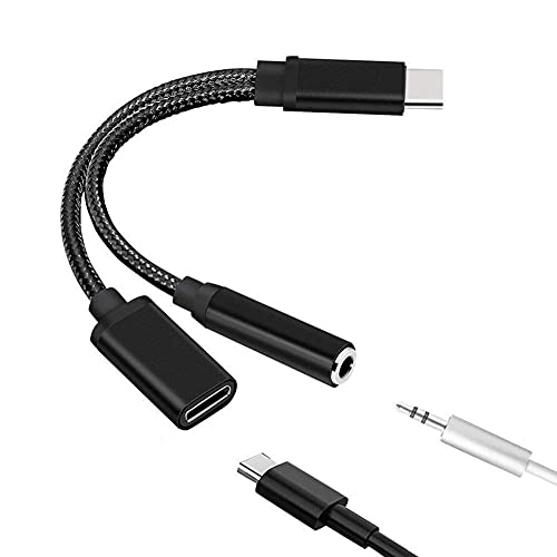 Asuinxurr Typ C auf 3,5 Mm Laden Audio Adapter 2 im 1 USB C Splitter KopfhöRer AUX Audio Kabel für Smartphone Splitter von Asuinxurr