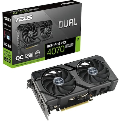 ASUS DUAL GeForce RTX 4070 Super EVO OC Grafikkarte, 12GB GDDR6X, 1xHDMI, 3xDisplayPort von Asus