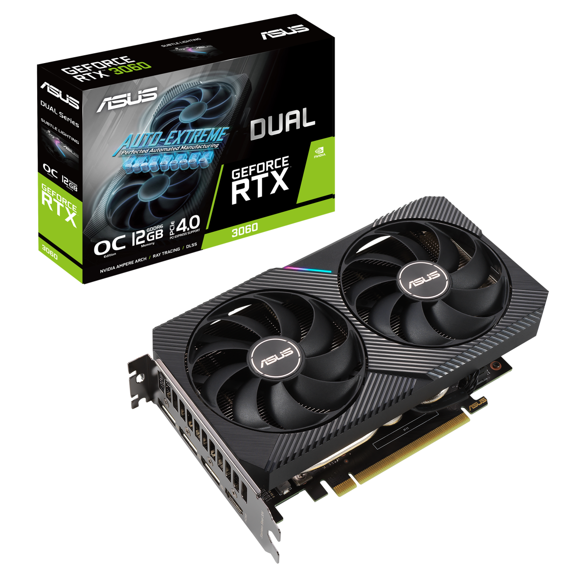 ASUS Dual GeForce RTX 3060 V2 OC Grafikkarte - 3x DisplayPort, 1x HDMI von Asus