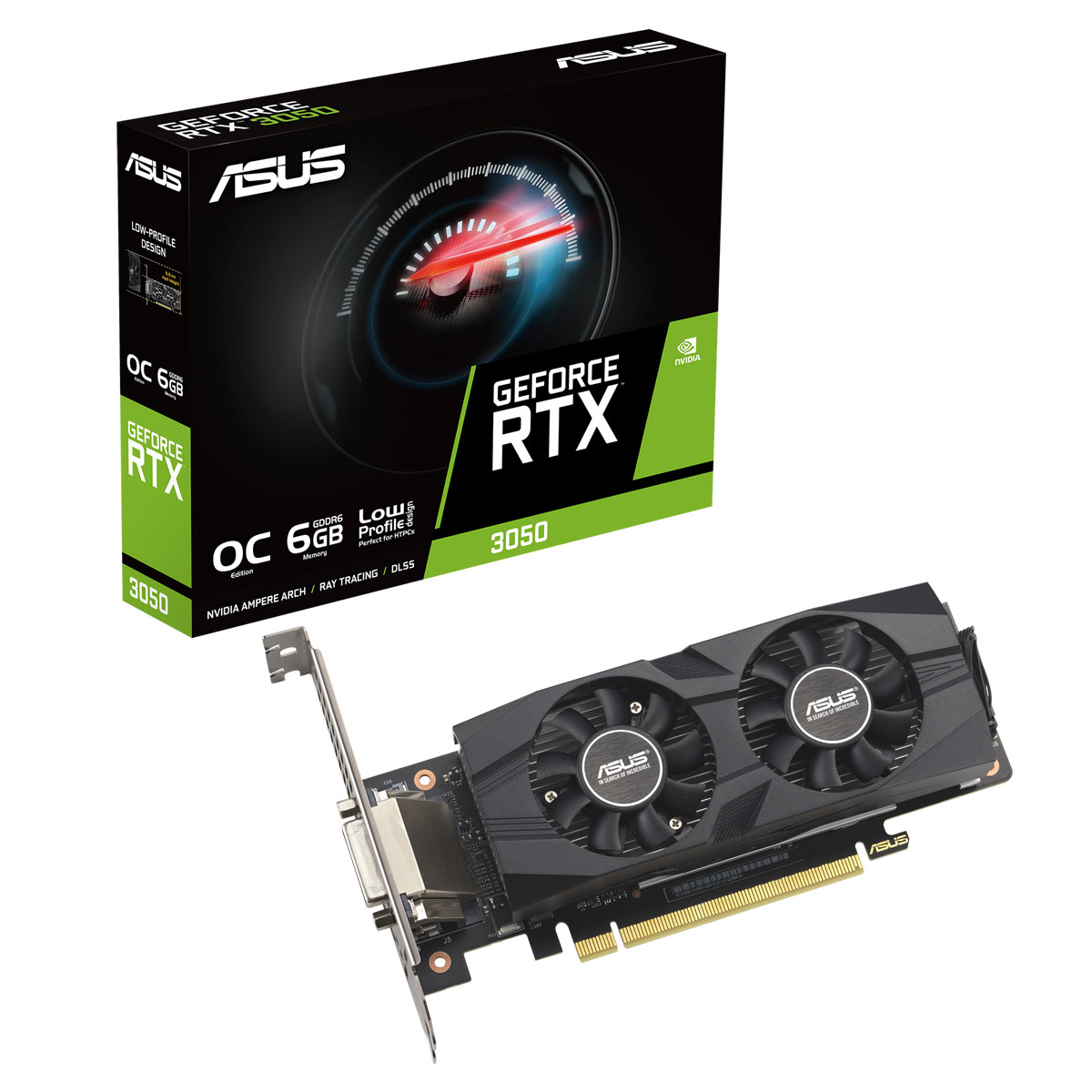 ASUS GeForce RTX 3050 OC Grafikkarte - 6GB DDR6, DVI, HDMI, DP von Asus