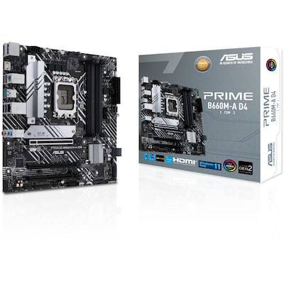 ASUS PRIME B660M-A D4-CSM mATX Mainboard Sockel 1700 USB3.1/2xHDMI/DP von Asus