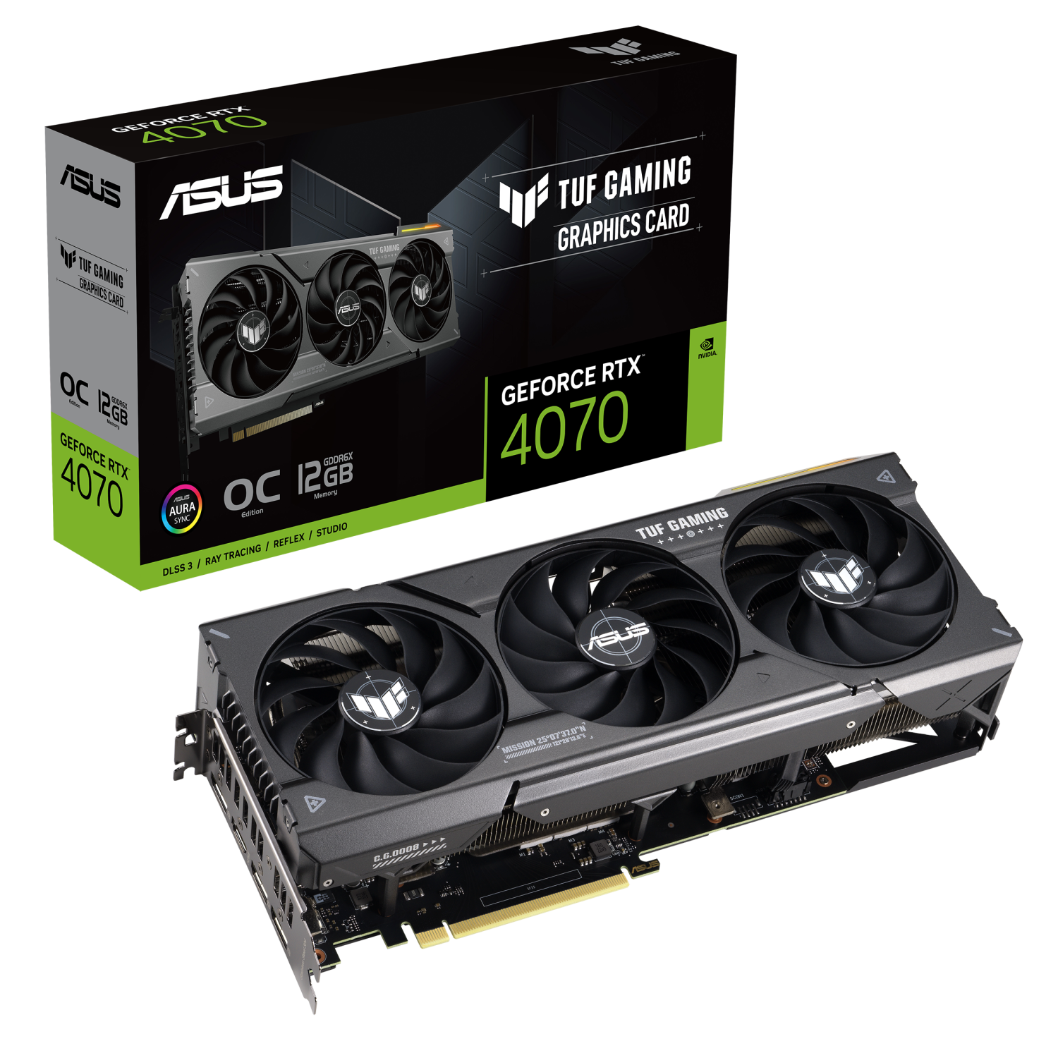 ASUS TUF Gaming GeForce RTX 4070 OC Grafikkarte - 12GB GDDR6X, 1x HDMI, 3x DP von Asus