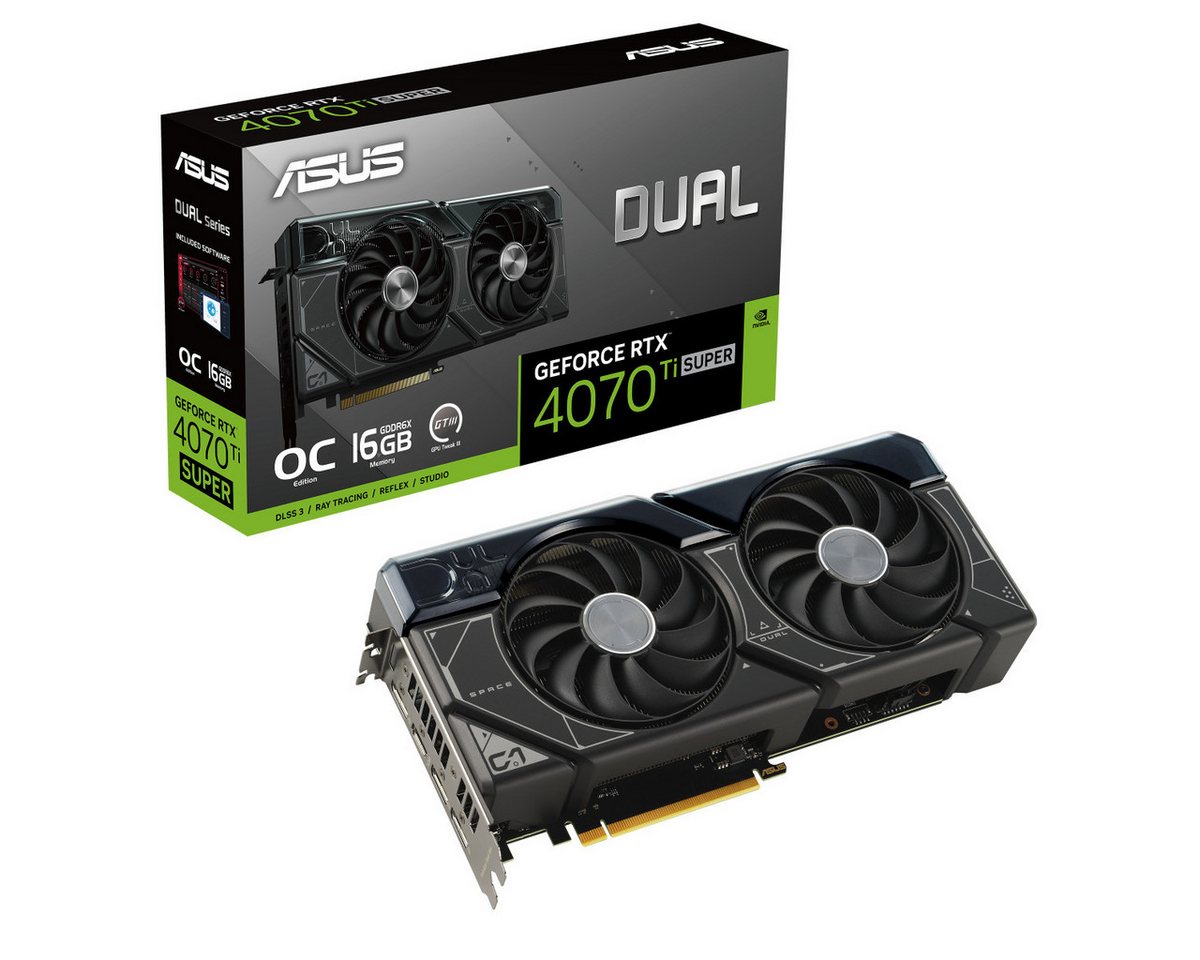 Asus Dual GeForce RTX 4070 Ti SUPER OC Edition Grafikkarte (16 GB, GDDR6X) von Asus