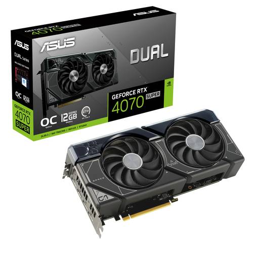 Asus Grafikkarte Nvidia GeForce RTX 4070 Super DUAL OC 12GB GDDR6X-RAM PCIe x16 HDMI®, DisplayPort von Asus