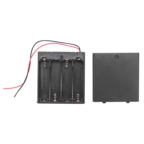 Asyduey ON/Off-Schalter 5,5 "Leads Batteriehalter Kastenkasten Fuer 4 x 1,5 V AA-Batterien von Asyduey