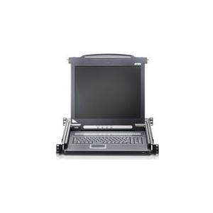 ATEN Arbeitskonsole 43 cm (17) ( TFT Konsole, Rackmaster ), PS/2 und USB, deutsches Layout Tastatur mit 43,20cm (17) LCD-Bildschirm zum Einbau im 48,30cm (19) Schrank von Aten
