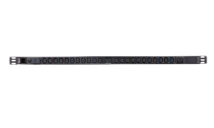 ATEN Basic PDU Series PE0224SG - Stromverteilungseinheit (Rack - einbaufähig) - Wechselstrom 100-240 V - 3840 VA - Eingabe, Eingang IEC 60320 C20 - Ausgangsanschlüsse: 24 (2 x IEC 60320 C19, 22 x IEC 60320 C13) - 0U - 3.05 m von Aten