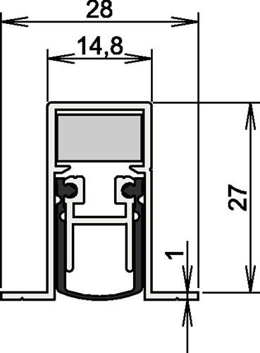 Athmer Türdichtung Schall-Ex® DUO L-15/28 OS 1-404 2-s.L.1208mm von Athmer