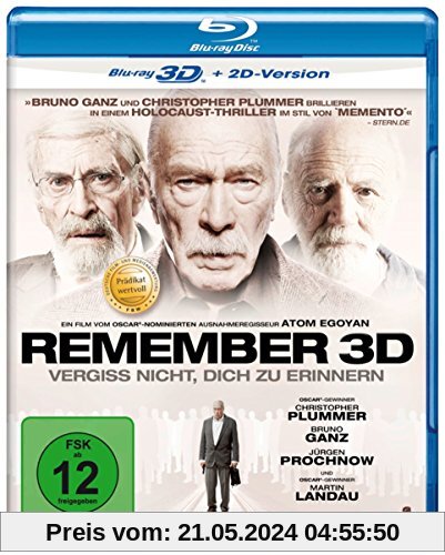 Remember - Vergiss nicht, dich zu erinnern [3D Blu-ray + 2D Version] von Atom Egoyan