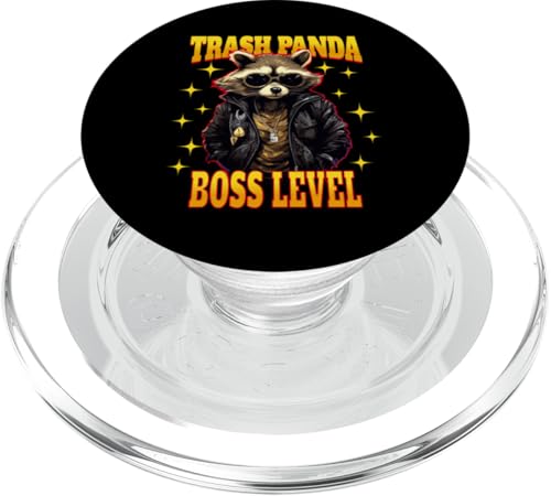 Funny Trash Panda Boss Level Waschbär PopSockets PopGrip für MagSafe von Atomic Gorilla