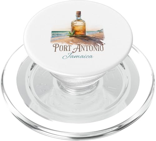 Port Antonio Jamaika Rum Flasche Strand Szene Tropische Kunst PopSockets PopGrip für MagSafe von Atomic Gorilla