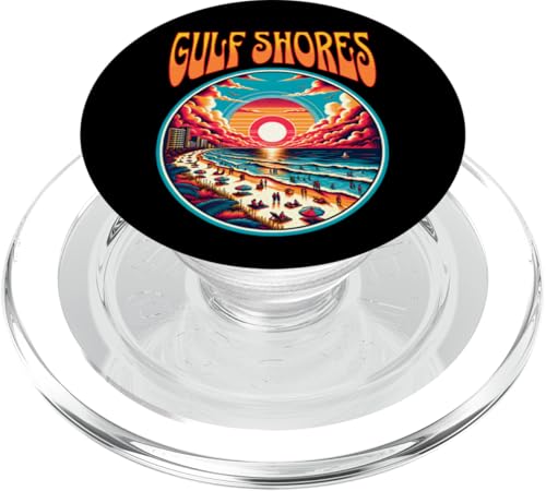 Retro Golf Shores Strand Sonnenuntergang Urlaub Reise Souvenir PopSockets PopGrip für MagSafe von Atomic Gorilla