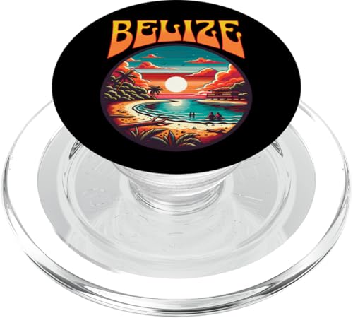 Retro Tropical Belize Sunset Beach Vacation Vibes PopSockets PopGrip für MagSafe von Atomic Gorilla