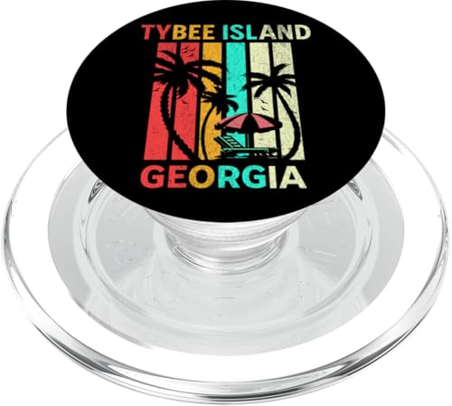 Tybee Island Georgia Retro Strand Sonnenuntergang Urlaub PopSockets PopGrip für MagSafe von Atomic Gorilla