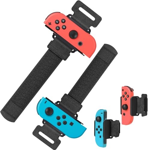 Armbänder für Just Dance 2025 2024 2023 2022 für Zumba Burn It Up, Verstellbarer Armbänder für Nintendo Switch/Switch OLED Dance, 2 Stück Armband Kompatibel mit Joy-con für Erwachsene Kinder (Schwarz) von Auarte