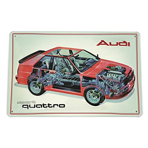 Audi A8-8985 Blechschild Sport Quattro 3D-Prägung Stahlblech, Fahrzeug-Querschnitt von Audi