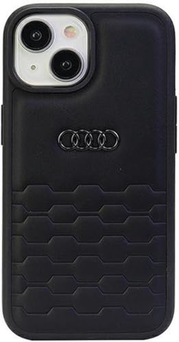 Audi GT Synthetic Leather Hülle für iPhone 15 6.1" Schwarz hardcase AU-TPUPCIP15-GT/D2-BK von Audi
