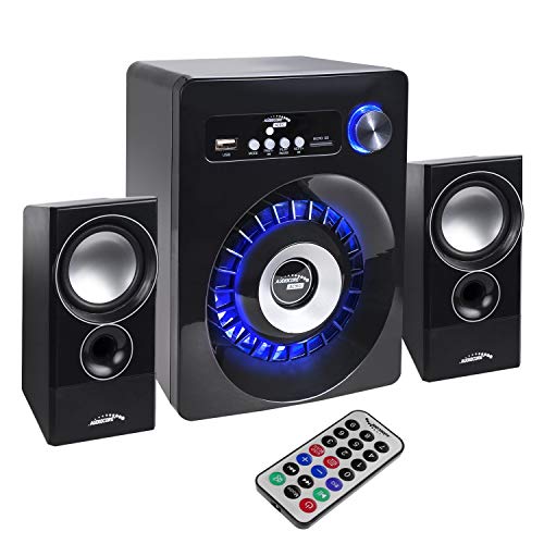 Audiocore AC910 2.1 Bluetooth Multimedia Lautsprechersystem Lautsprecher Subwoofer 280W P.M.P.O. Radio SD-Kartenslot AUX von Audiocore