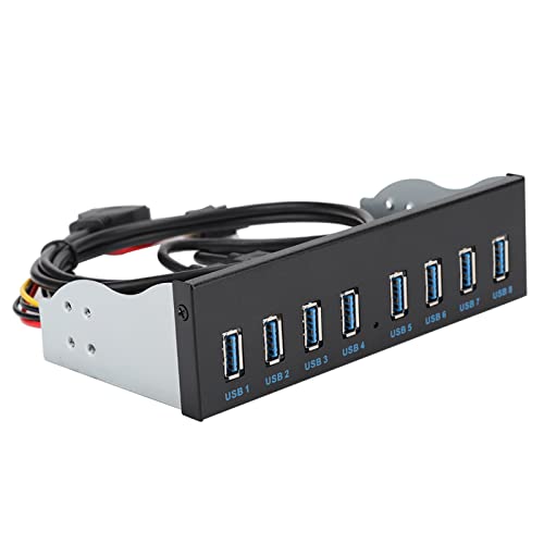 USB3.0 8-Port-Hub, Optische Laufwerkserweiterung, Frontplattenadapter, Hochgeschwindigkeits-USB-Anschlüsse, Kompatibel mit //Mac von Aumotop