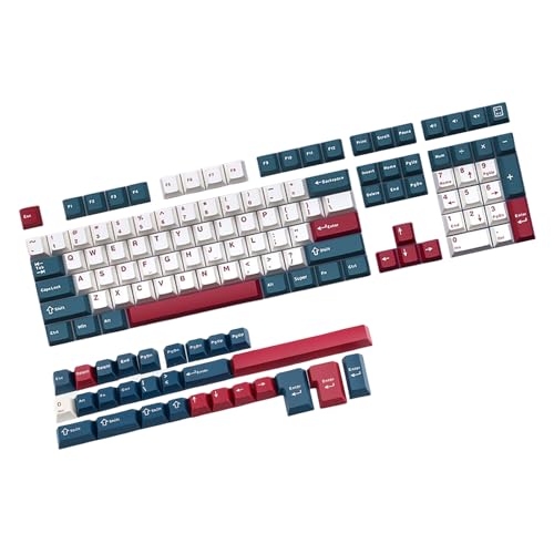 Aurgiarme Ergonomisches 136-Tasten Tastenkappen Set Originalhöhe Double Shot Spritzguss Tastenkappe Mech Soldat Für Mechanische Tastatur von Aurgiarme