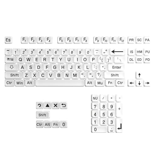 Aurgiarme Tastenkappen-Set mit 113 Tasten, XDA-Höhe, mit schwarzen Schriftarten für mechanische Tastaturen, verbessert das Tippen von Aurgiarme