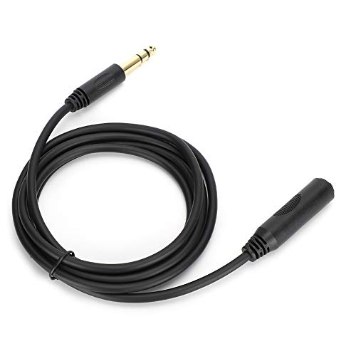 Ausla Hochelastischer PVC-Draht, OFC-Leiter mit Vergoldetem Stecker, 6,35-mm-Stereo-Audiokabel (Stecker auf Buchse), Klein und Leicht, Ideal für Soundkarten, E-Gitarre (3 Meter / 9,8 von Ausla