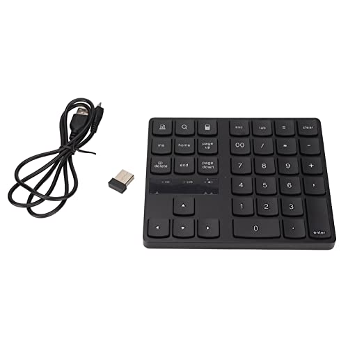 Ausla Numerische Tastatur mit 35 Tasten, 2,4 G, Ergonomisches Design, Geräuschlos, Schneller Rückprall, Einhand-Gaming-Tastatur für Zuhause von Ausla