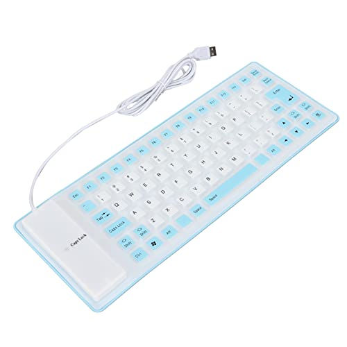 Ausla Weiche Silikontastatur, 85 Tasten Silikontastatur Leise Rollbare Tastatur für PC, mit Komfort und Platzsparender Funktion (Blue) von Ausla