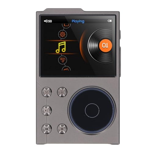 HiFi-MP3-Player, Verlustfreier DSD-FLAC-Player, Digitaler Musikplayer mit -Unterstützung Bis zu 256 GB, 2,4-Zoll-HD-Bildschirm, Gehäuse aus Zinklegierung, Bidirektionales 5.3 von Ausla