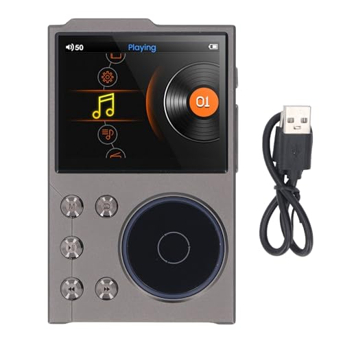 MP3-Player mit, Verlustloser DSD Hoch Auflösender Digitaler Audio-Musik-Player Unterstützt Bis zu 256GB, 2,4-Zoll-HD-Bildschirm, Zink Legierung Chassis von Ausla