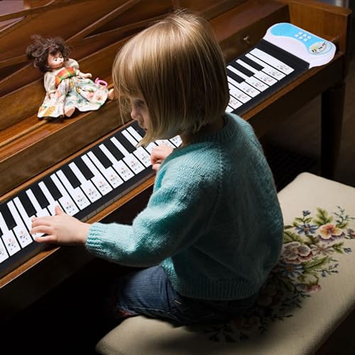 Transparent Abnehmbare Klavier -Tastaturaufkleber für 61/88 Schlüsselelektronische Klaviere, Gedruckt auf Transparentem PVC für Einfaches Lernen, Kinder und Anfänger von Ausla