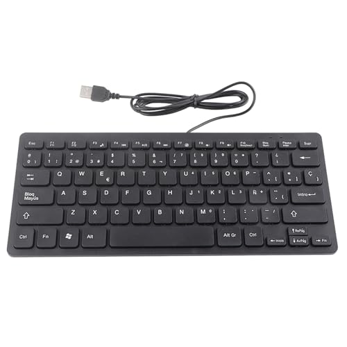 Ultradünne -USB-Industrie-Silent-Business-Tastatur, Einfaches Tastaturlayout, Robustes Plug-Play, Komfortables Erlebnis für Bürospiele, Schwarze Tastatur mit 78 Tasten für von Ausla