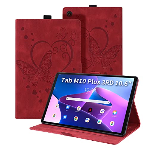 Auslbin Hülle für Lenovo Tab M10 Plus 3rd Gen (2022) 10.61 Zoll (TB125FU /TB128FU /TB128XU) PU Leder Case mit Stand Schutzhülle für Lenovo Tab M10 Plus 3. Generation, Rot von Auslbin