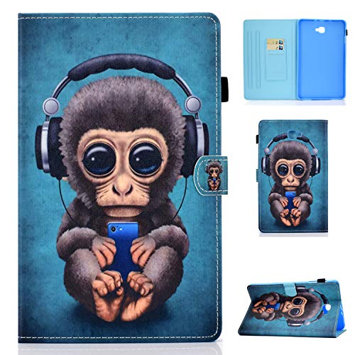 Auslbin Hülle für Samsung Galaxy Tab A6 10.1 SM-T580/SM-T585,PU Leder Case Magnetisch Flip Cover Etui mit Ständer und Kartensteckplatz,Auto Schlaf/Aufwach,Headset AFFE von Auslbin