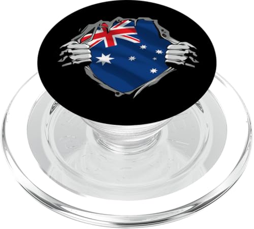 Superhelden-Australien-Flagge, Aussie-Hände, Öffnung PopSockets PopGrip für MagSafe von Australian Patriotic Tees