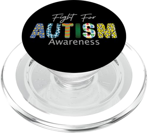 Kämpfen Sie für Autismusbewusstsein Buntes Design PopSockets PopGrip für MagSafe von Autism Awareness Apparel