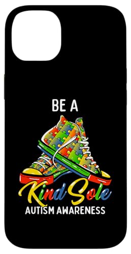 Hülle für iPhone 14 Plus Cooles Regenbogen-Sneaker-Puzzle „Be A Kind Be A Kind“ mit Sohle von Autism Awareness Autistic Support Gifts Store