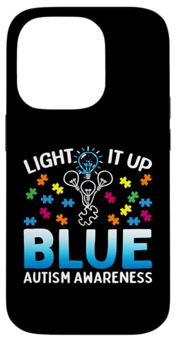 Hülle für iPhone 14 Pro Light It Up Autistisches Puzzleteil, Blau von Autism Awareness Autistic Support Gifts Store